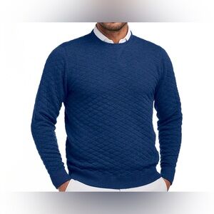 Holderness & Bourne Ward Crewneck Sweater Sweatshirt Andover Navy Quilted XXL